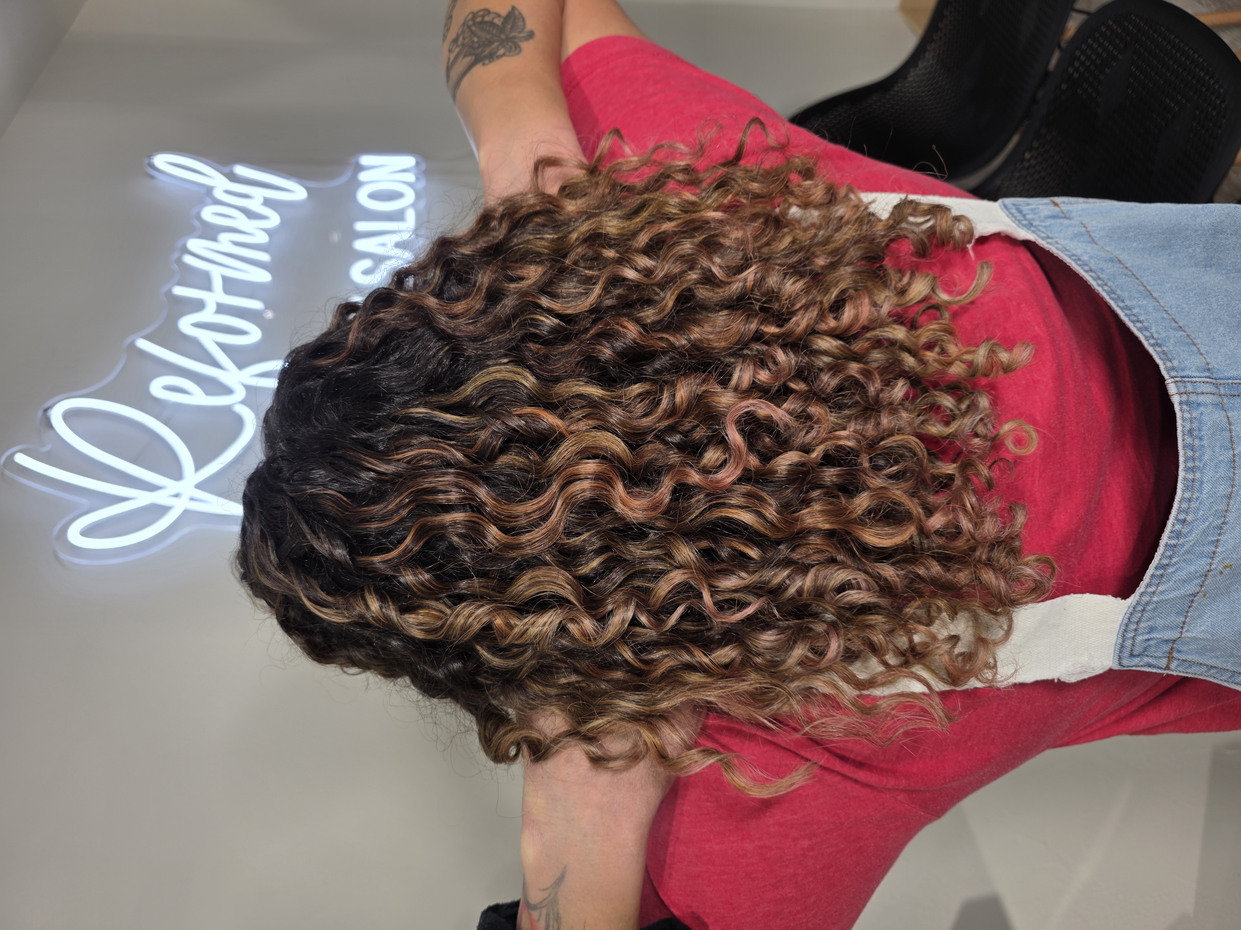 Girl with curly hair